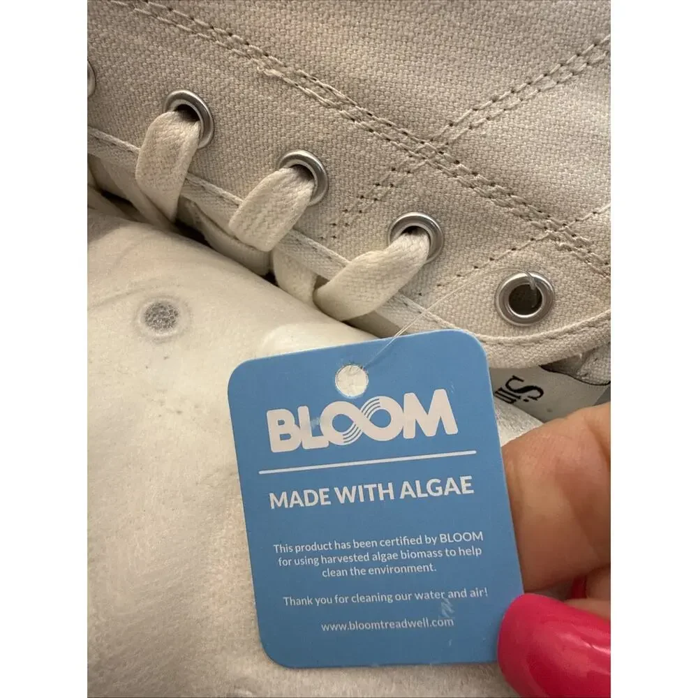 Simple Shoes S1 Organic Cotton Canvas Trainers White/White M12/W14